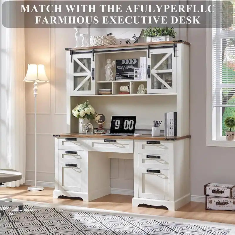 42 Farmhouse Desk Hutch, Only Match Farmhouse Desk