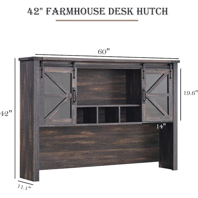 42 Farmhouse Desk Hutch, Only Match Farmhouse Desk