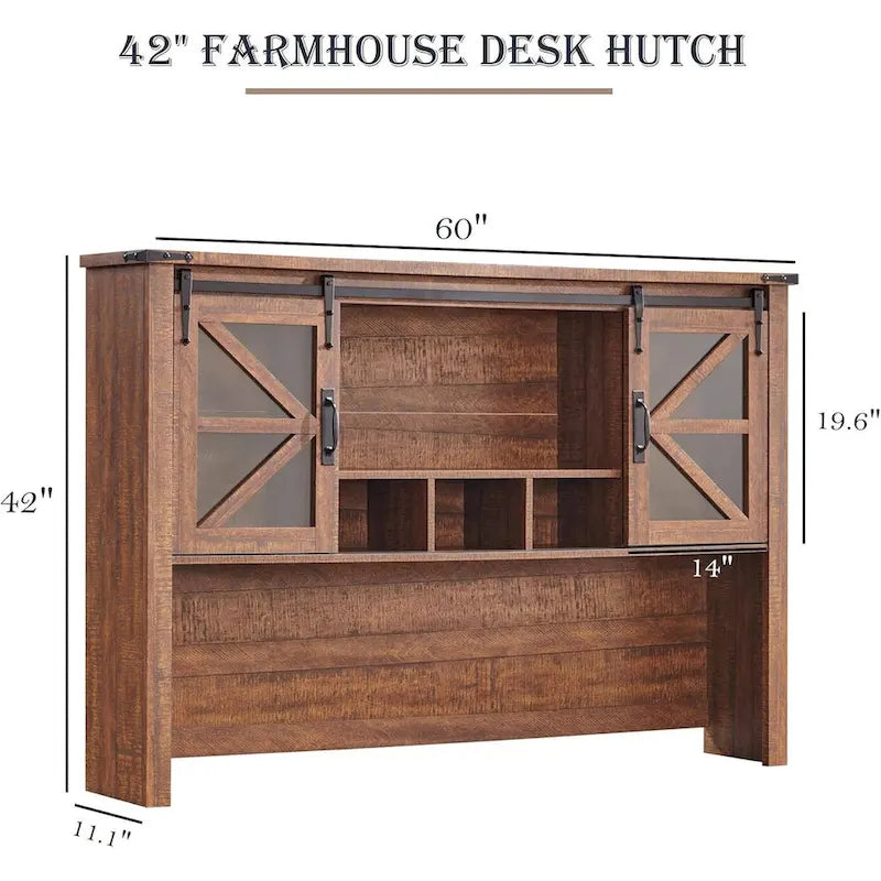 42 Farmhouse Desk Hutch, Only Match Farmhouse Desk