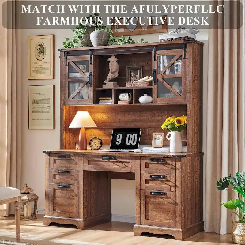 42 Farmhouse Desk Hutch, Only Match Farmhouse Desk