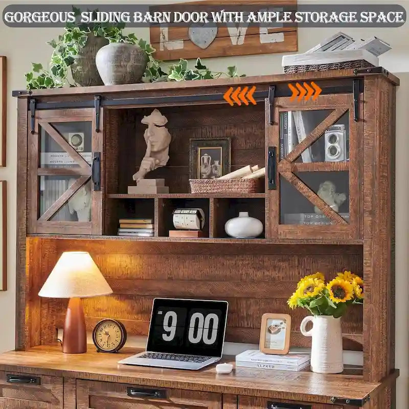 42 Farmhouse Desk Hutch, Only Match Farmhouse Desk