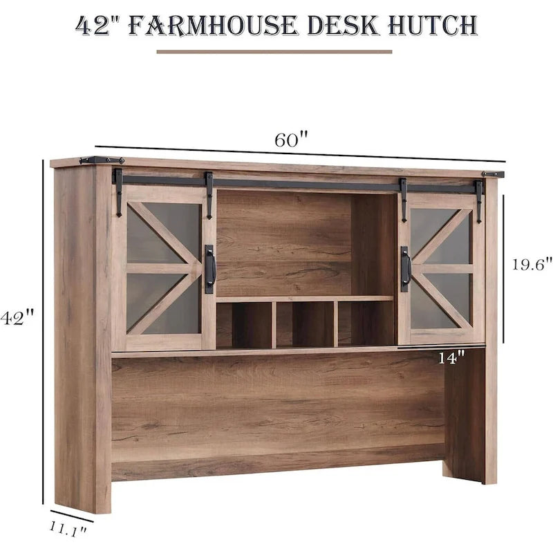 42 Farmhouse Desk Hutch, Only Match Farmhouse Desk