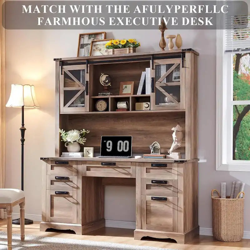 42 Farmhouse Desk Hutch, Only Match Farmhouse Desk