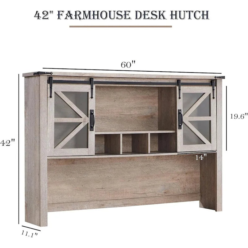 42 Farmhouse Desk Hutch, Only Match Farmhouse Desk