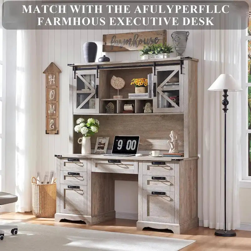 42 Farmhouse Desk Hutch, Only Match Farmhouse Desk