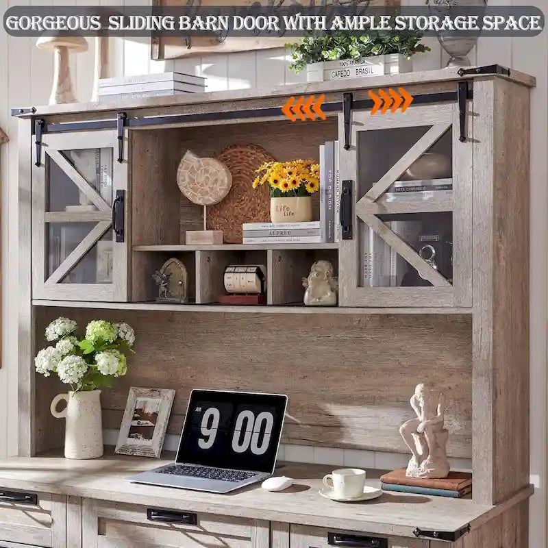 42 Farmhouse Desk Hutch, Only Match Farmhouse Desk