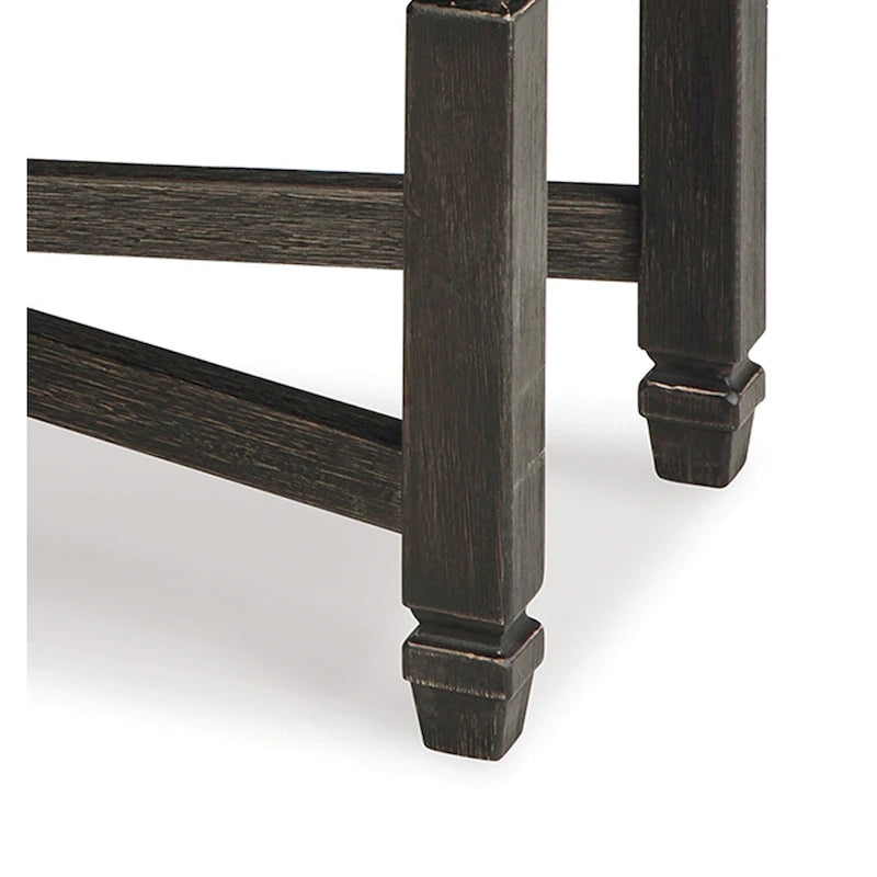 Dining Bench, X-Stretcher and Nailhead Trim, Black Wood, 50 Inch