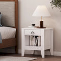 Faux Wood Nightstand with Drawer