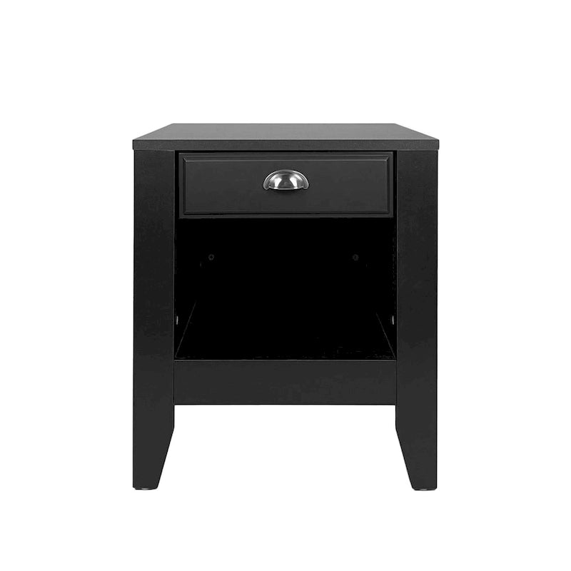 Comodino effetto legno con cassetto