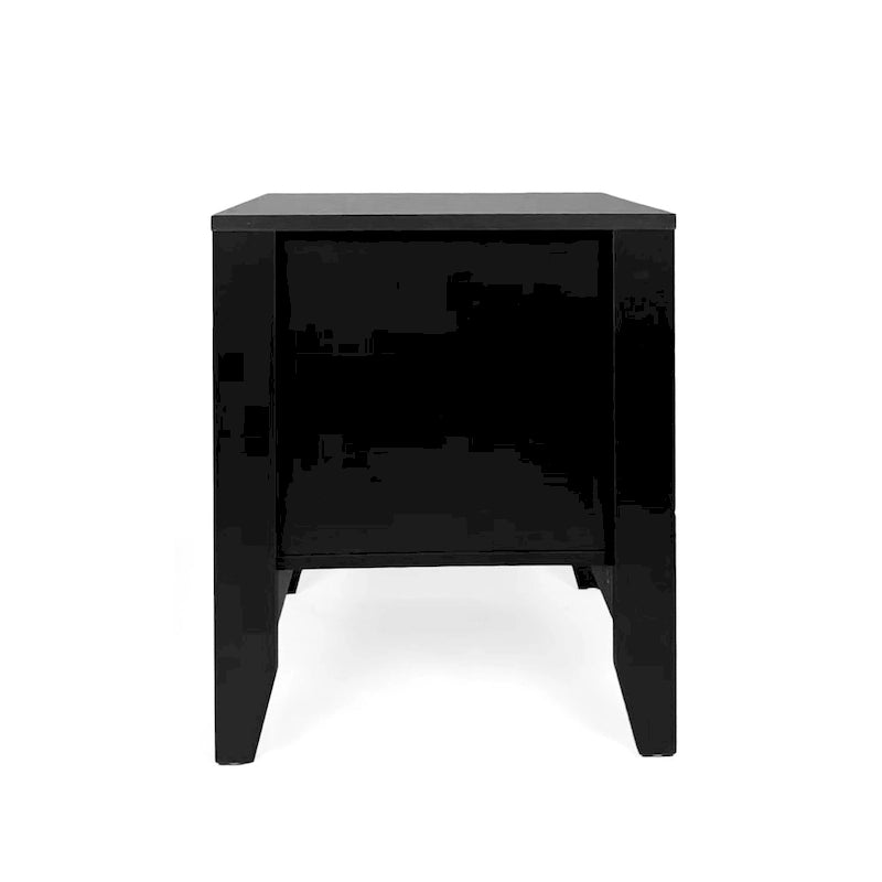 Comodino effetto legno con cassetto