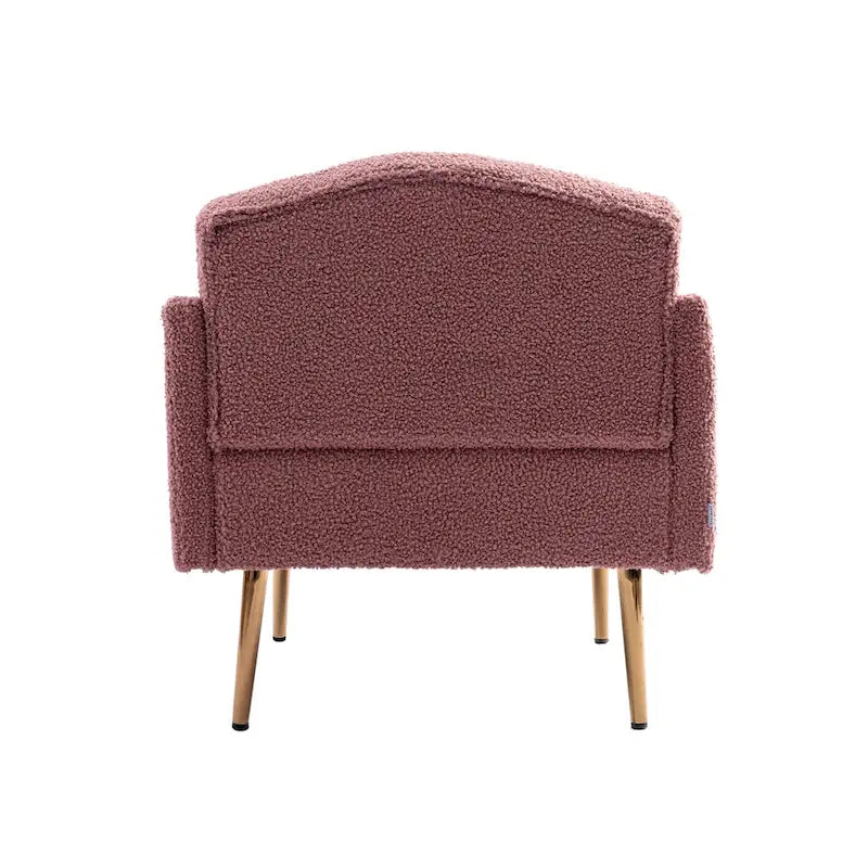 Teddy Fabric Upholstered Tufted Accent Chair With Rose Golden feet