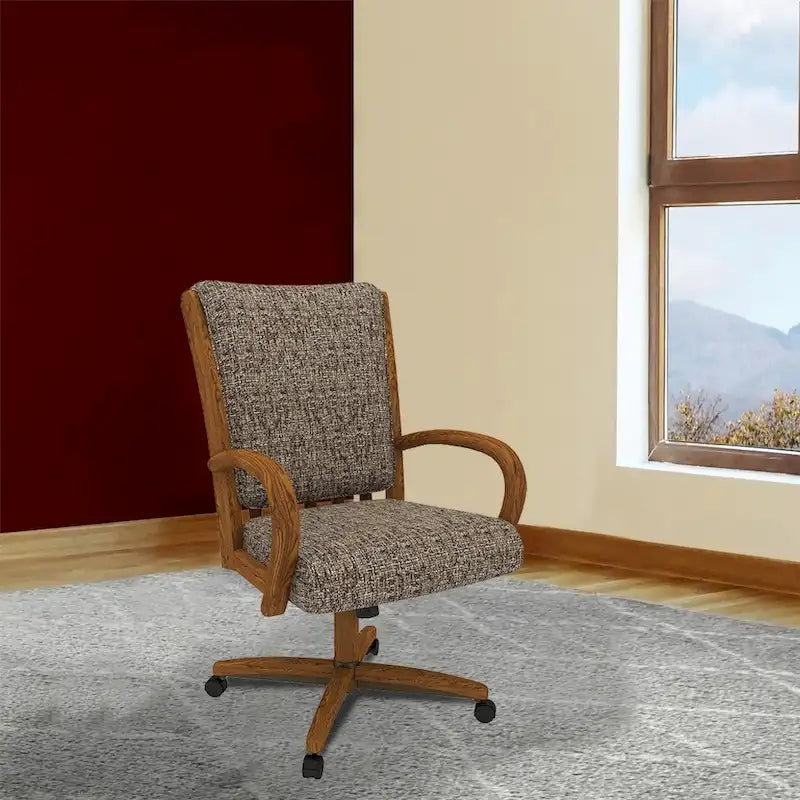 Caster Dining Chair in Chestnut Finish