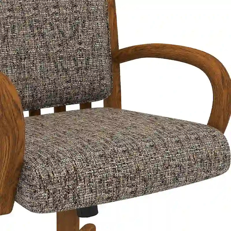 Sedia da pranzo con ruote, finitura castagno