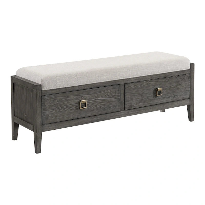 58 Wide Bedroom Storage Bench, Brushed Brindle