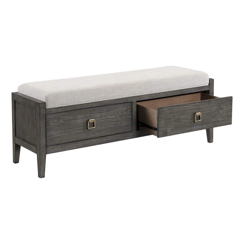 58 Wide Bedroom Storage Bench, Brushed Brindle