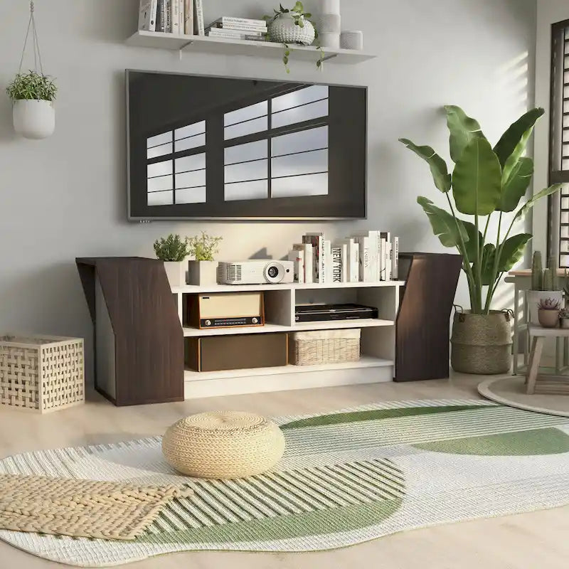 Consolle porta TV contemporanea da 71 pollici con 3 ripiani aperti
