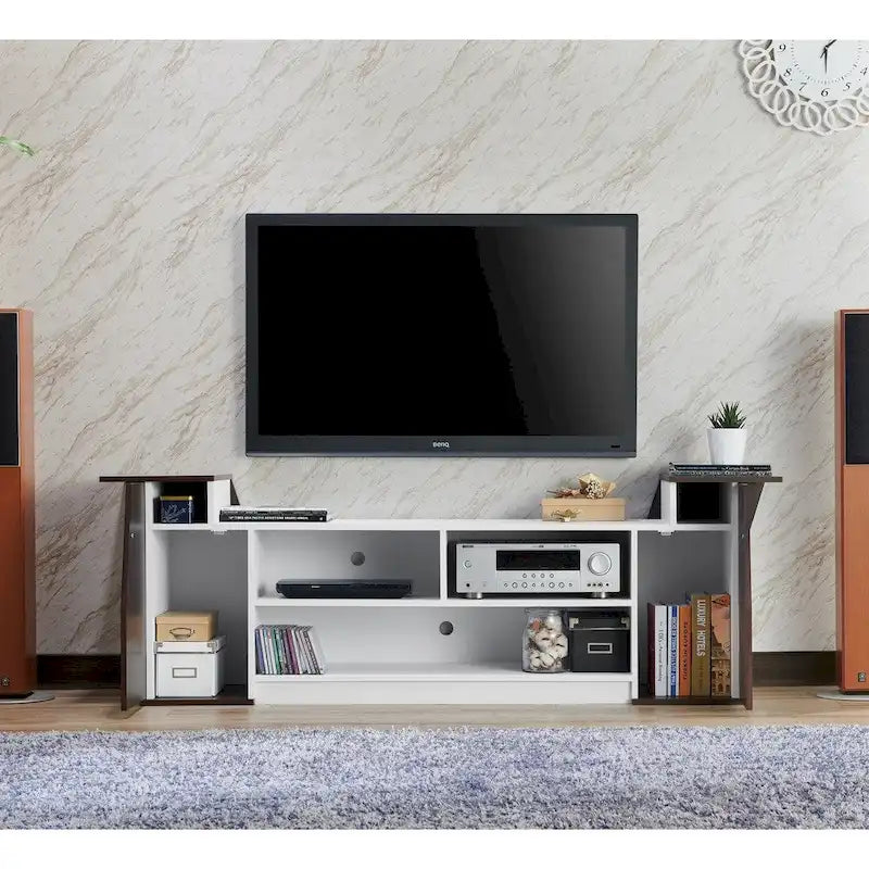 Contemporary 71-inch 3-Open Shelf TV Console
