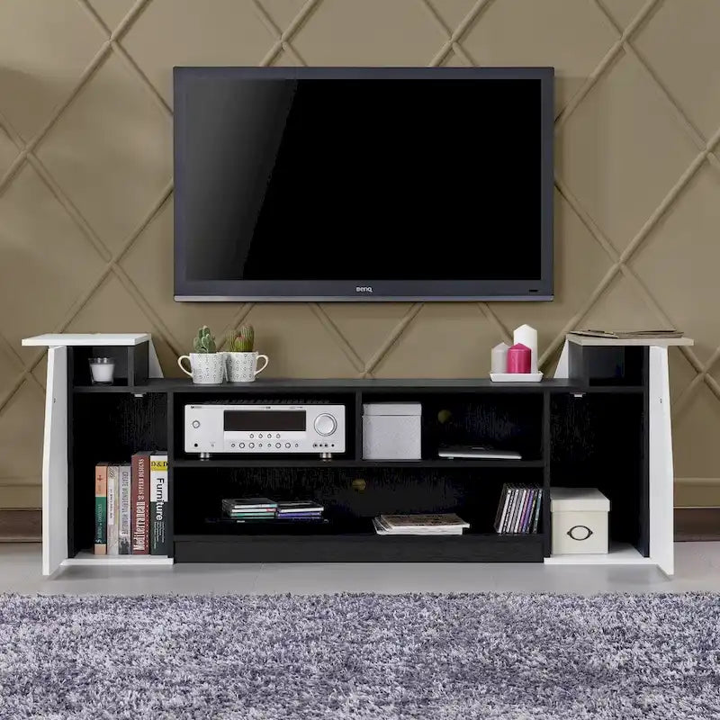 Contemporary 71-inch 3-Open Shelf TV Console