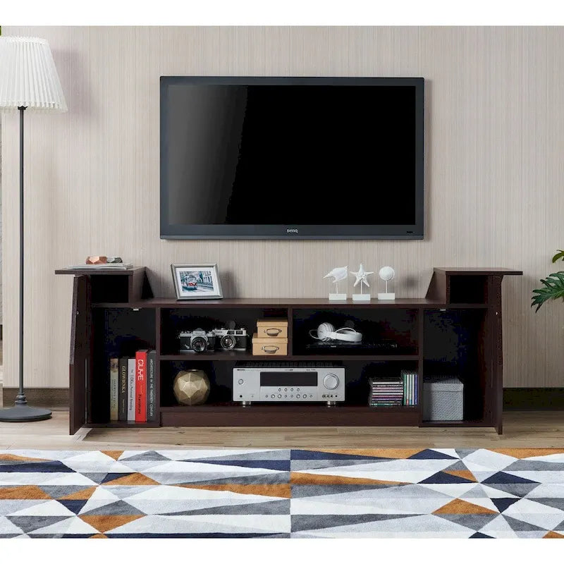Contemporary 71-inch 3-Open Shelf TV Console