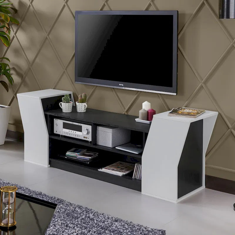 Contemporary 71-inch 3-Open Shelf TV Console