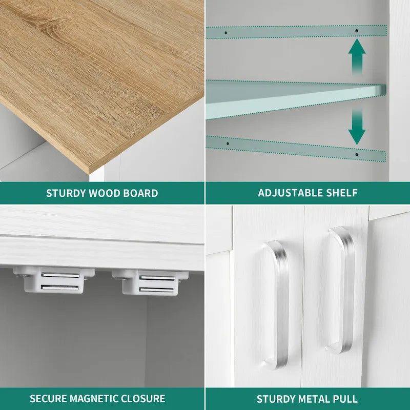 Rolling Kitchen Island Cart Storage Cabinet on Wheels