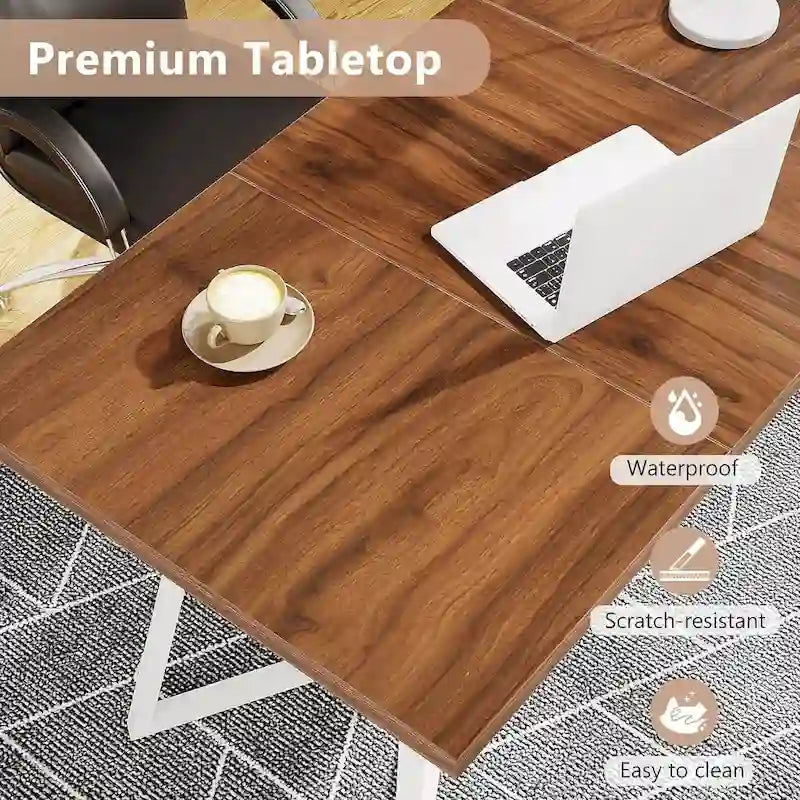 Tavolo da pranzo moderno da 55 pollici, rettangolare, per 6 persone