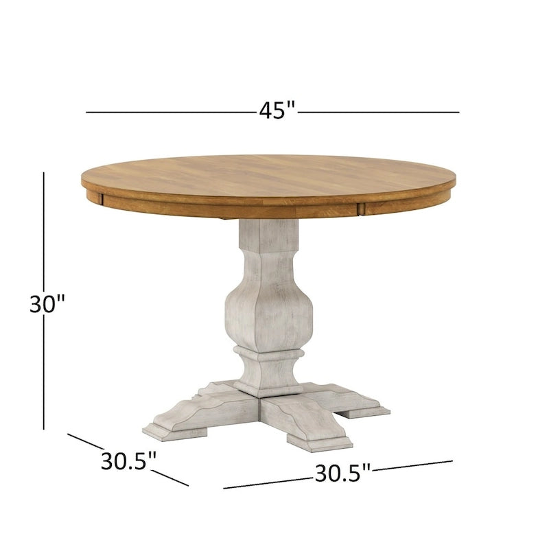 Two-tone Round Top Dining Table