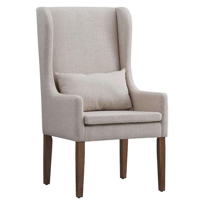 Wingback Host Chair, Plush Upholstered Dining Chair, Elegant Seating for Dining Room Head Seat