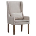 Wingback Host Chair, Plush Upholstered Dining Chair, Elegant Seating for Dining Room Head Seat