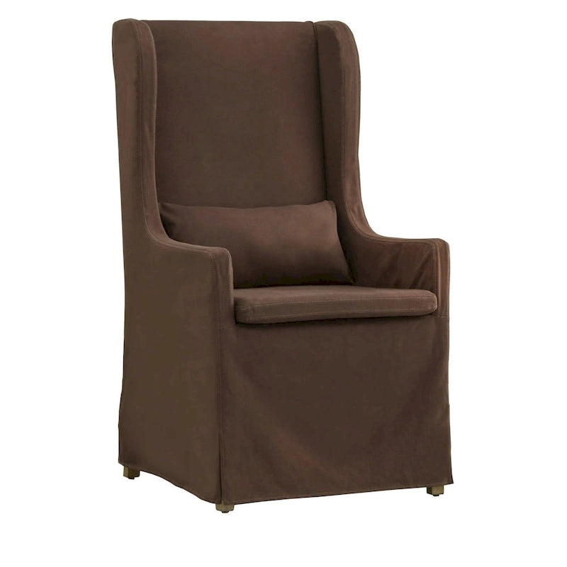 Wingback Host Chair, Plush Upholstered Dining Chair, Elegant Seating for Dining Room Head Seat