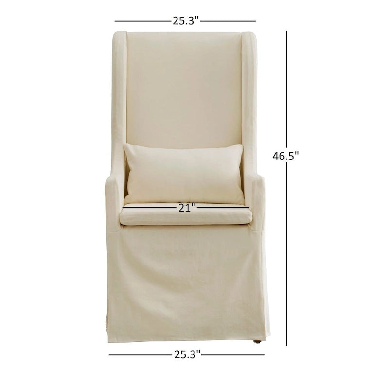 Wingback Host Chair, Plush Upholstered Dining Chair, Elegant Seating for Dining Room Head Seat