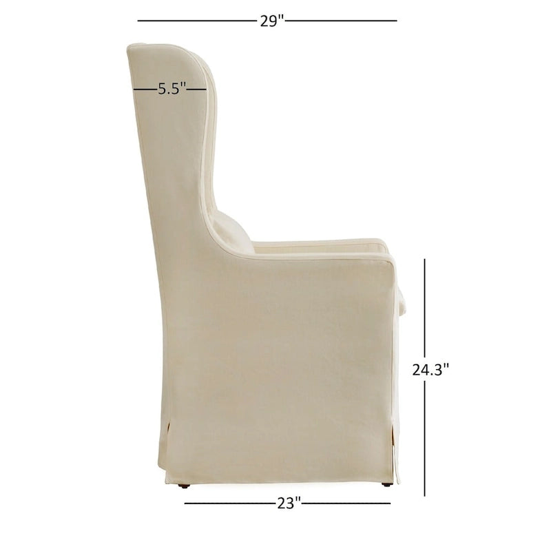 Wingback Host Chair, Plush Upholstered Dining Chair, Elegant Seating for Dining Room Head Seat