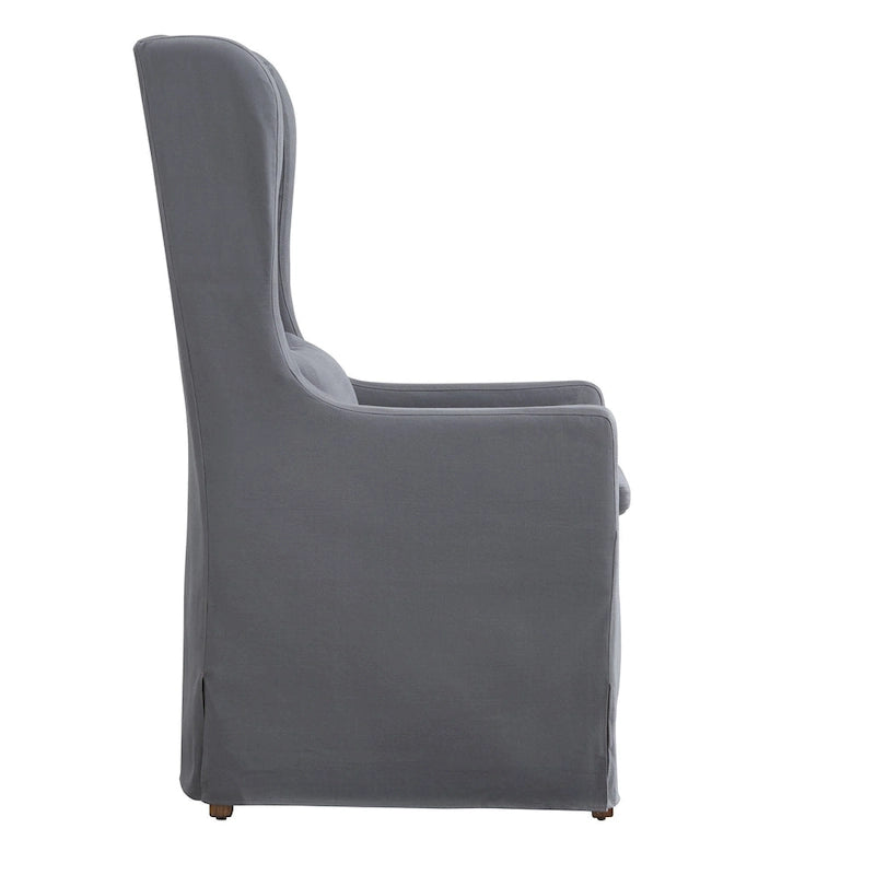 Wingback Host Chair, Plush Upholstered Dining Chair, Elegant Seating for Dining Room Head Seat