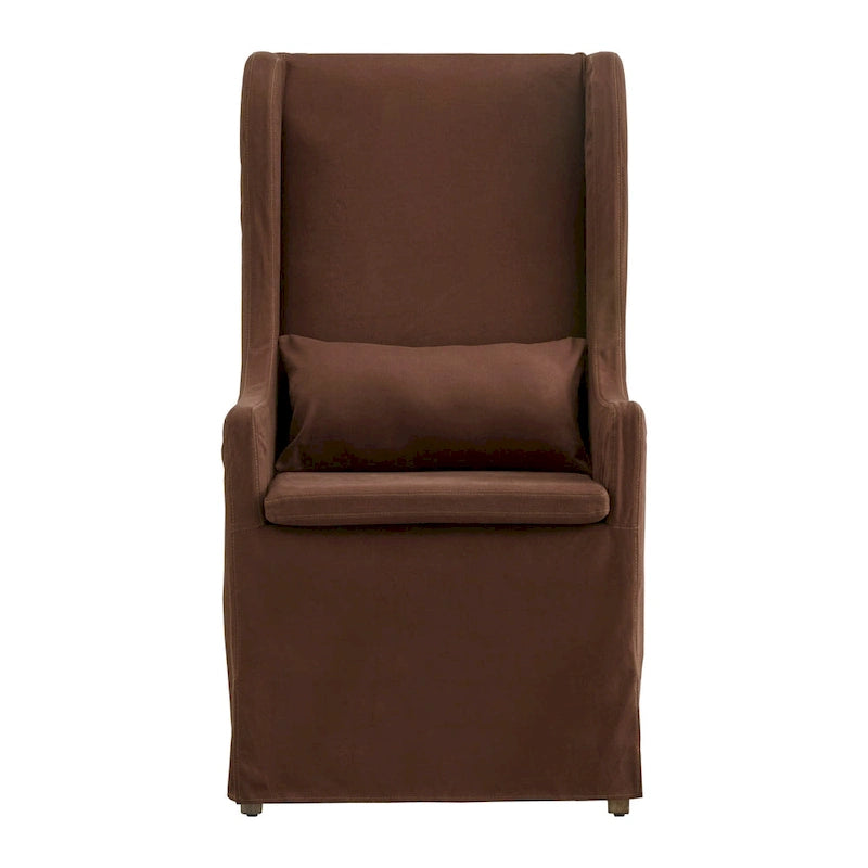 Wingback Host Chair, Plush Upholstered Dining Chair, Elegant Seating for Dining Room Head Seat