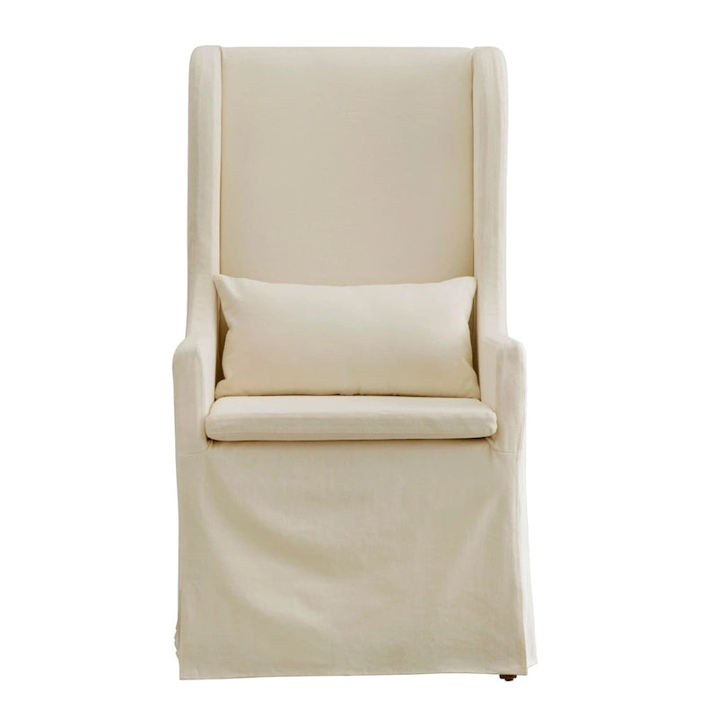 Wingback Host Chair, Plush Upholstered Dining Chair, Elegant Seating for Dining Room Head Seat