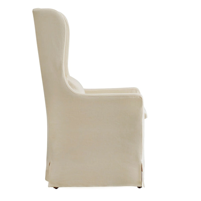 Wingback Host Chair, Plush Upholstered Dining Chair, Elegant Seating for Dining Room Head Seat