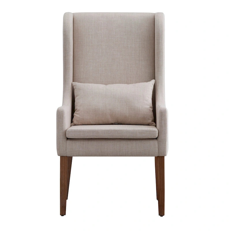 Wingback Host Chair, Plush Upholstered Dining Chair, Elegant Seating for Dining Room Head Seat