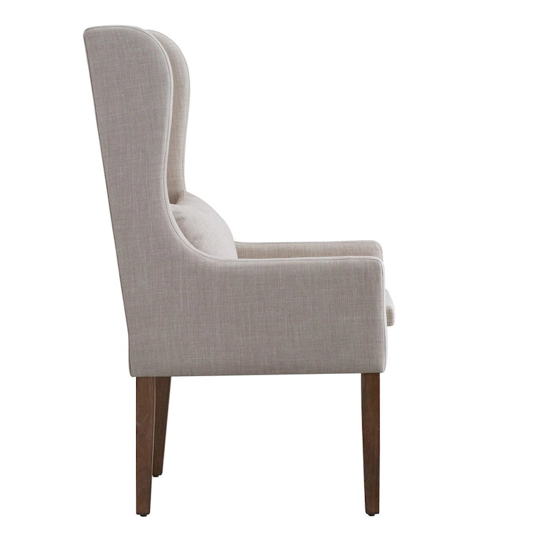 Wingback Host Chair, Plush Upholstered Dining Chair, Elegant Seating for Dining Room Head Seat