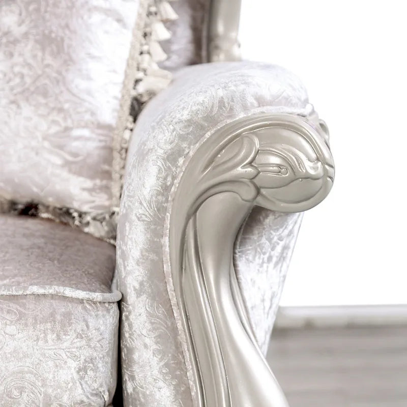Traditional Arm Chair with Button Tufted Back and Accent Pillow