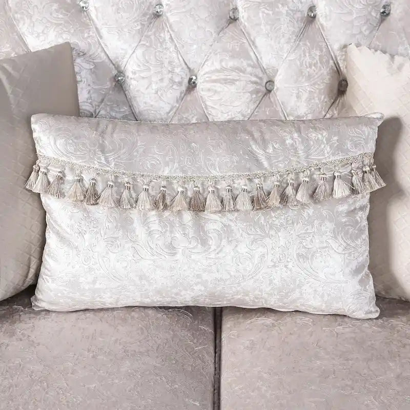 Traditional Arm Chair with Button Tufted Back and Accent Pillow