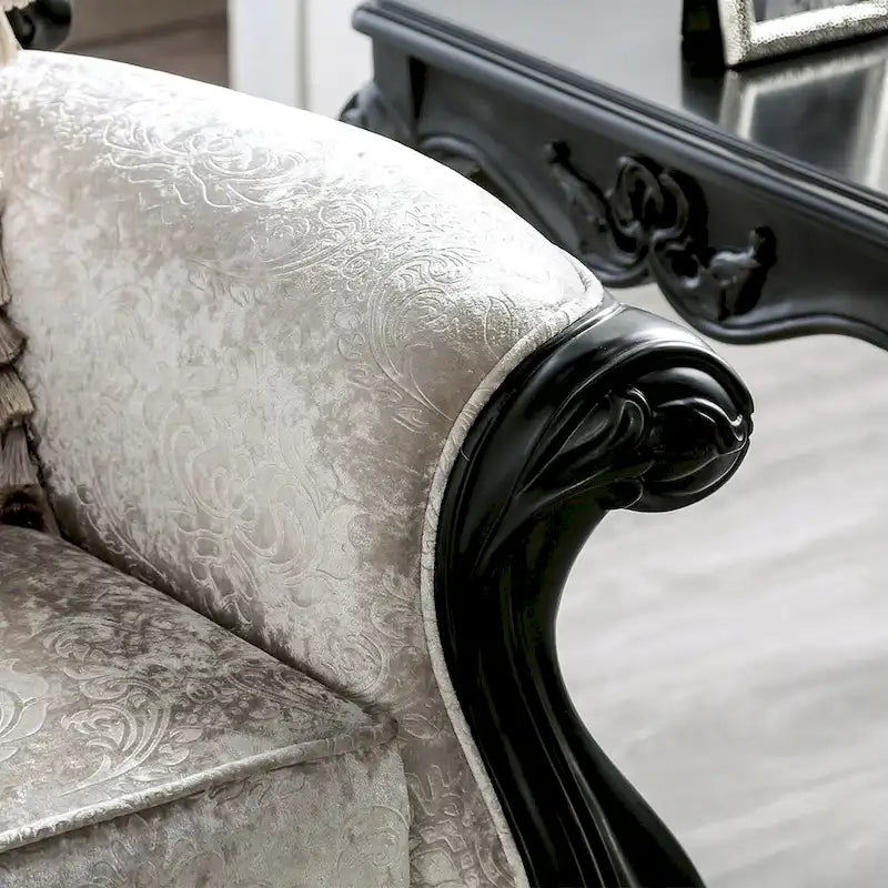 Traditional Arm Chair with Button Tufted Back and Accent Pillow