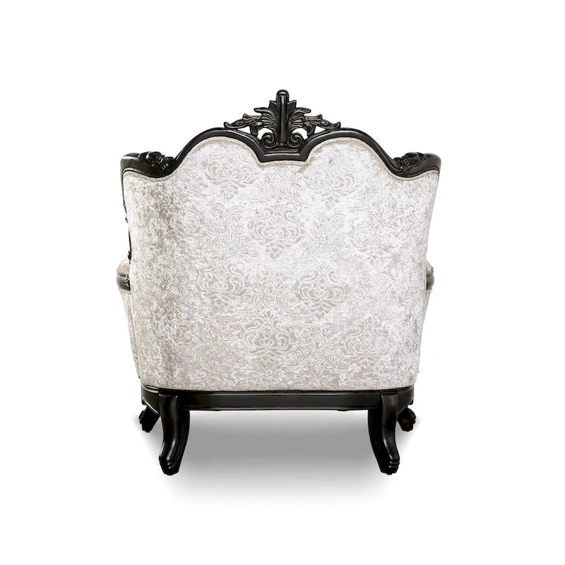 Traditional Arm Chair with Button Tufted Back and Accent Pillow