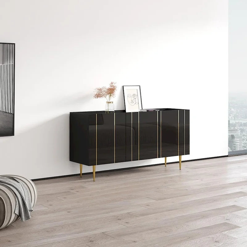 Credenza elegante in legno, struttura robusta per stoviglie e oggetti essenziali per la casa