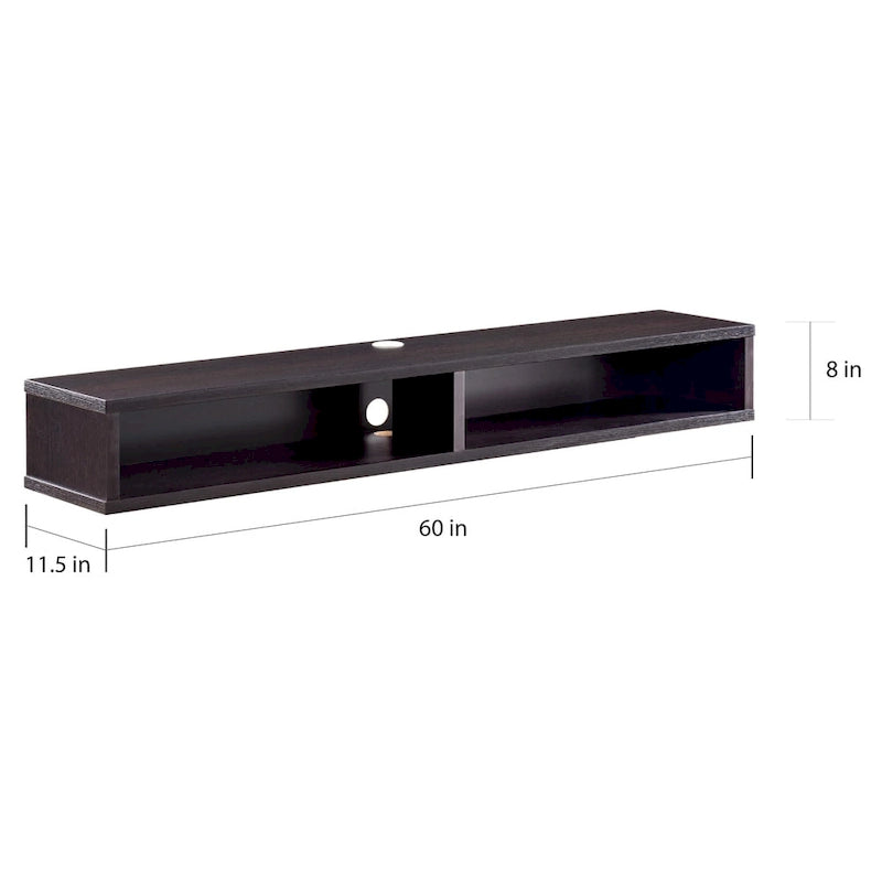 Modern 60-inch 2-Shelf Wall-mounted TV Console