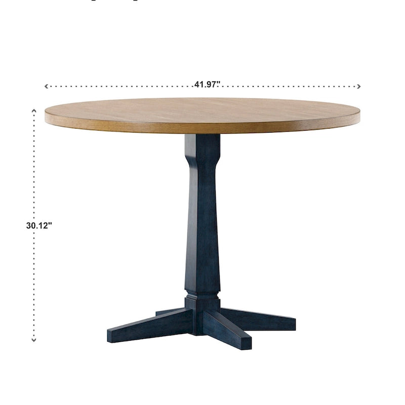 Round Two-Tone Dining Table