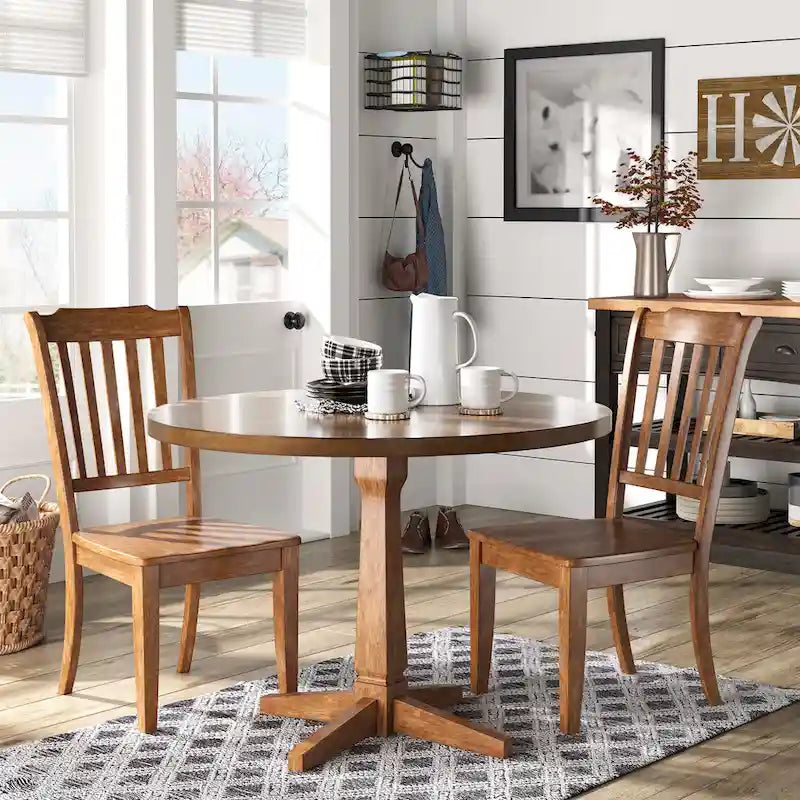 Round Two-Tone Dining Table