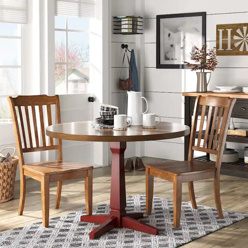 Round Two-Tone Dining Table