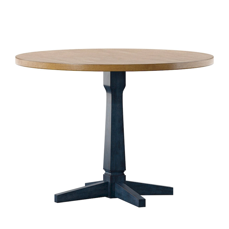 Round Two-Tone Dining Table