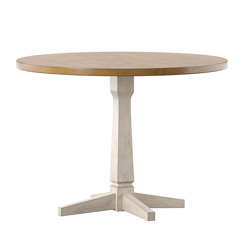 Round Two-Tone Dining Table