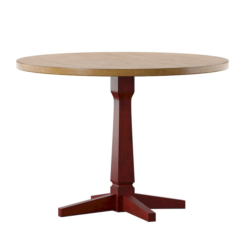 Round Two-Tone Dining Table